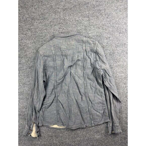 Gramicci Button Up Shirt Women's Large Blue Long Sleeve Collared Pockets - Picture 6 of 6